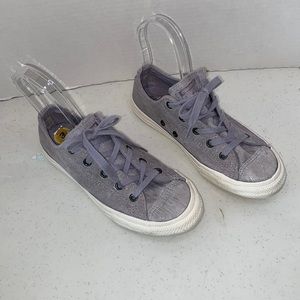 Converse All Stars Youth metallic gray, low tops size 3
